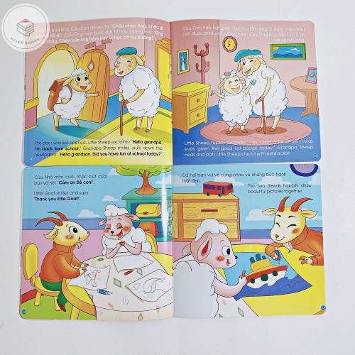 Sách - Truyện tranh Ehon Kỹ Năng Giao Tiếp Cho Bé 2 Tuổi Song Ngữ Kèm File Nghe có túi 10 cuốn