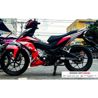 Tem trùm xe Winner đỏ trắng 150 V1, độ thiết kế team dán phủ decal xe máy giá rẻ đẹp