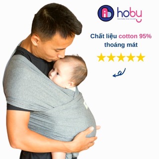 [Chính Hãng] Địu vải cho trẻ sơ sinh Hoby Wrap - Địu em bé sling bằng vải cotton, không gây kích ứng, chịu lực 3-14kg