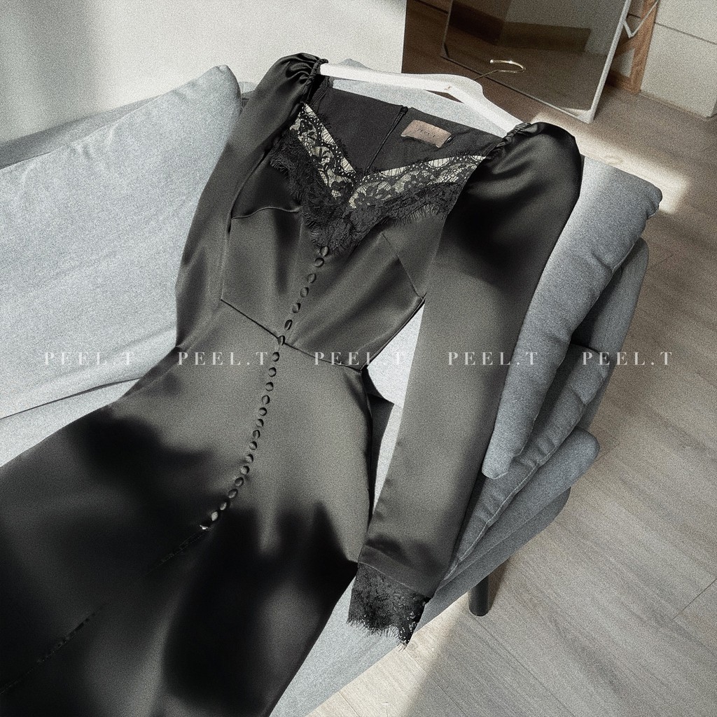 PEEL.T - Julia Dress - Đầm dài maxi phối ren xẻ tà