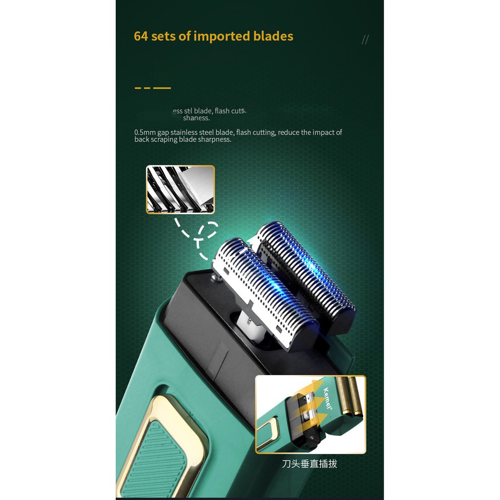 Máy cạo râu KEMEI không dây sạc điện chuyên dụng cao cấp cho nam