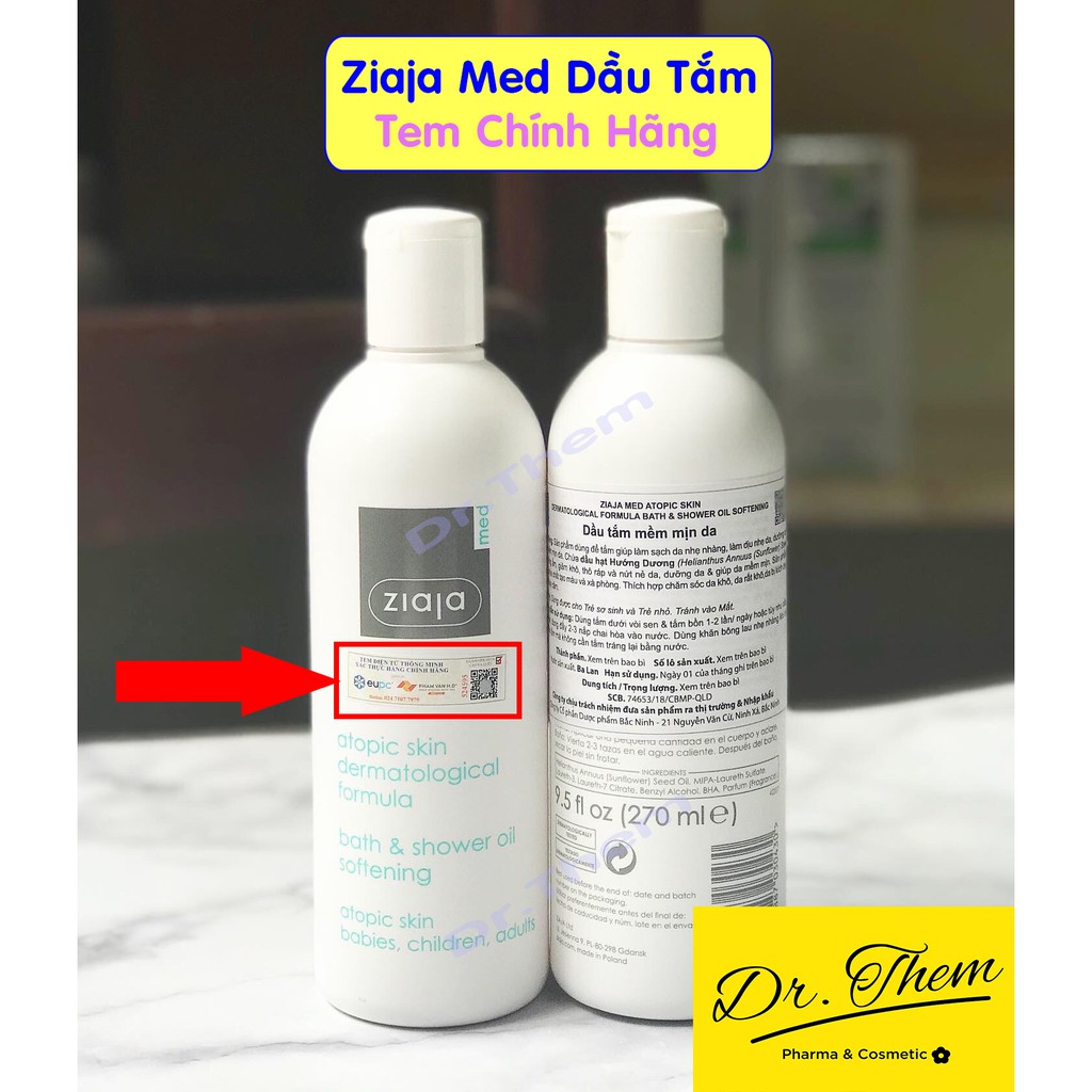 ✅[CHÍNH HÃNG] Dầu Tắm Mềm Mịn Da Ziaja Med Atopic Skin Dermatological Formula Bath & Shower Oil Atopy Sữa Tắm Ziaja