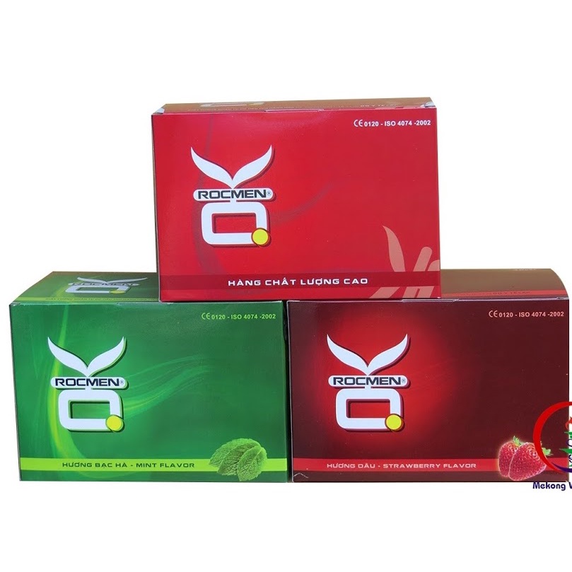 MS91011-Hộp 144c BCS Rocmen siêu rẻ - Bao cao su hương bạc hà/ hương dâu/ không mùi