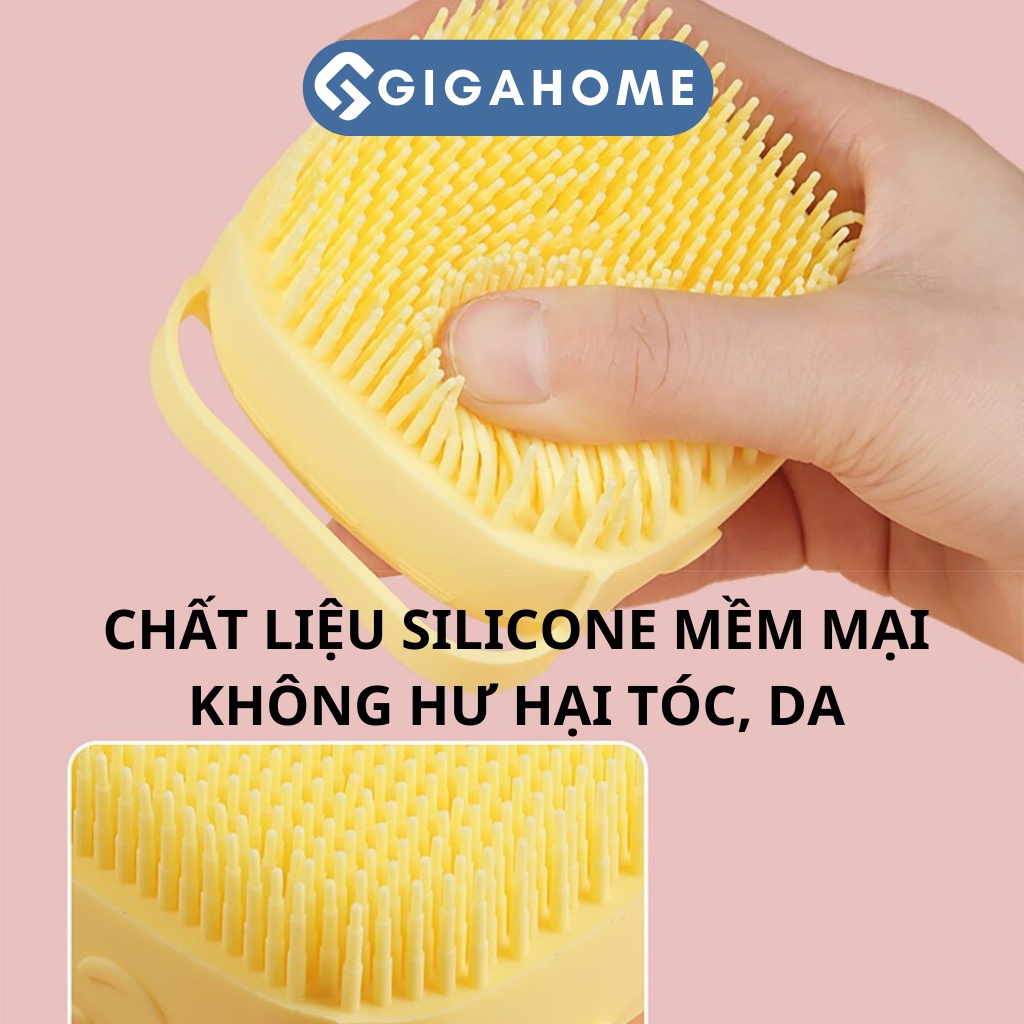 Bàn Chải/Bông Tắm Silicone Có Ngăn Đựng Xà Phòng Tạo Bọt Massage Thú Cưng, Gội Đầu 10649