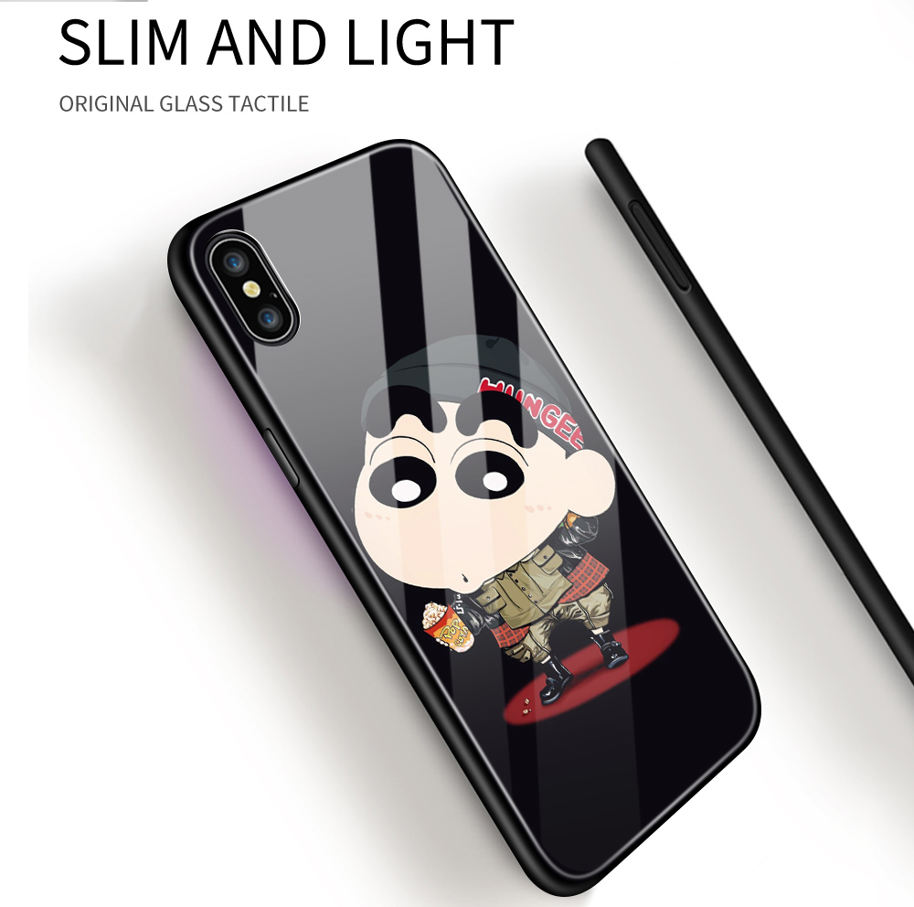 Ốp Điện Thoại Kính Cường Lực In Hình Anime Cậu Bé Bút Chì Shin Cho Xiaomi Redmi Note 10 4g 10s Note10 Pro