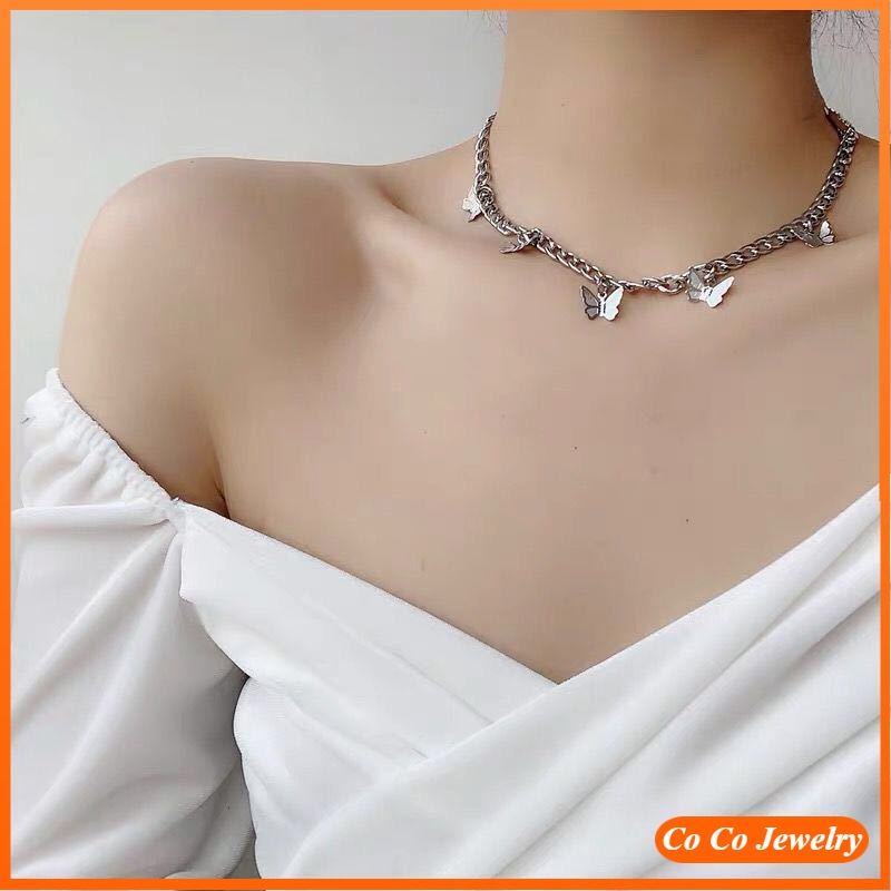 Vòng cổ Mặt Hình Bướm Phong Cách Hàn Quốc Thời Trang Cho Nữ