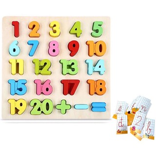 [BẢNG HỌC CHỮ CÁI TIẾNG VIỆT] 20 Số Kèm phép Tính Bằng Gỗ Nổi 3D Cho Bé