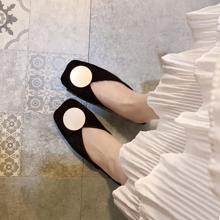 Dép bít mũi gót vuông thấp phong cách Hàn Quốc dễ thương dành cho nữ | BigBuy360 - bigbuy360.vn