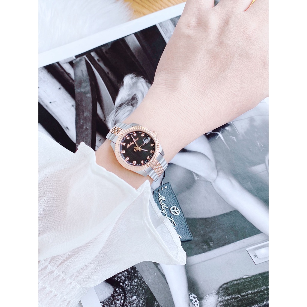 Đồng hồ nữ chính hãng Mathey-Tissot Mathey III - Máy Quartz pin - Kính cứng Crystal Black Dial Ladies Watch D810RN.