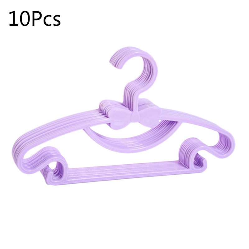 Set 10 Móc Treo Quần Áo Em Bé Bằng Nhựa Chống Trượt Thiết Kế Dễ Thương