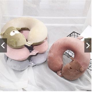 Gối kê cổ chữ U sọc thú đáng yêu