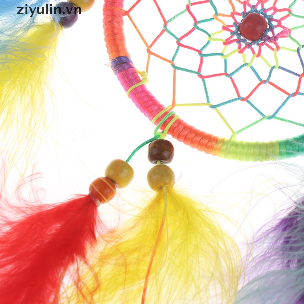 Dreamcatcher Đính Lông Vũ Thủ Công Treo Trang Trí Nhà Cửa / Xe Hơi