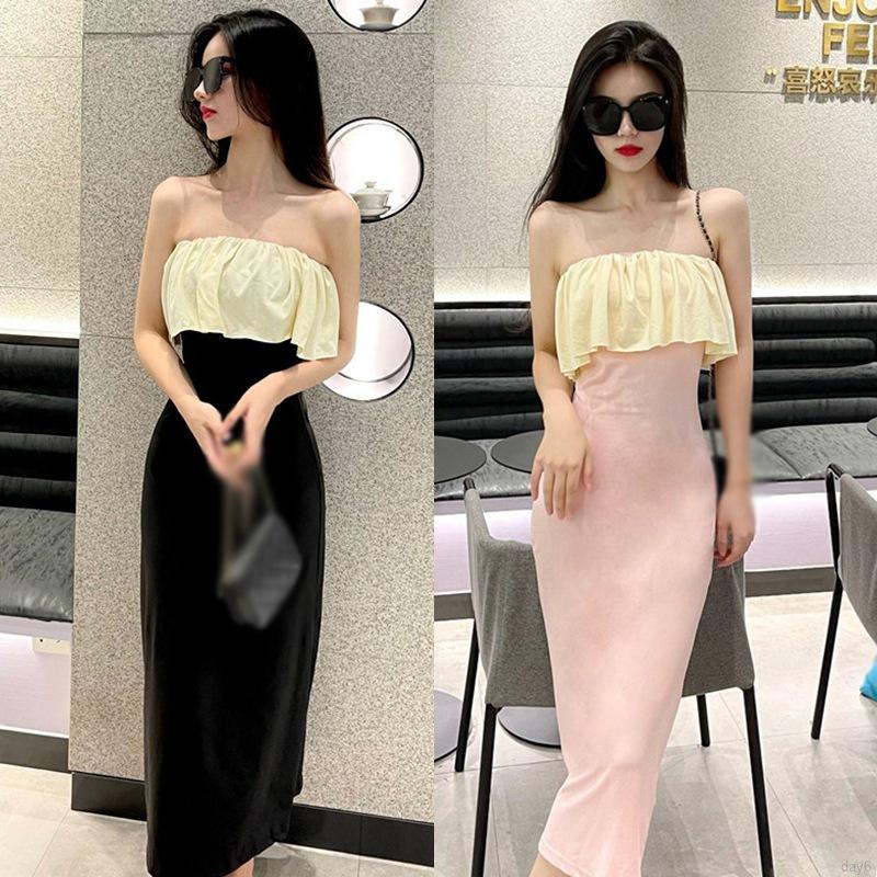 Đầm dài xẻ tả thời trang Hàn Quốc xinh xắn cho nữ