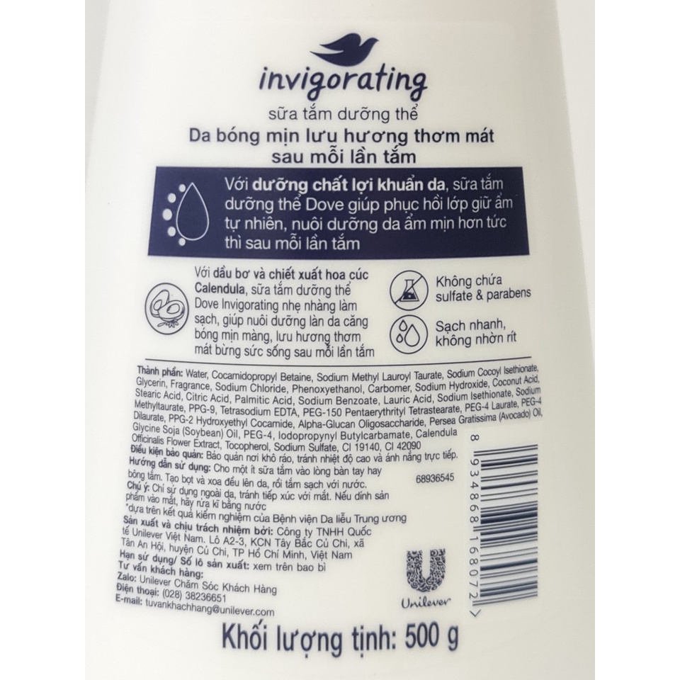 Sữa Tắm Dưỡng Thể Dove Chăm Sóc Da Mềm Mịn Tức Thì 500g