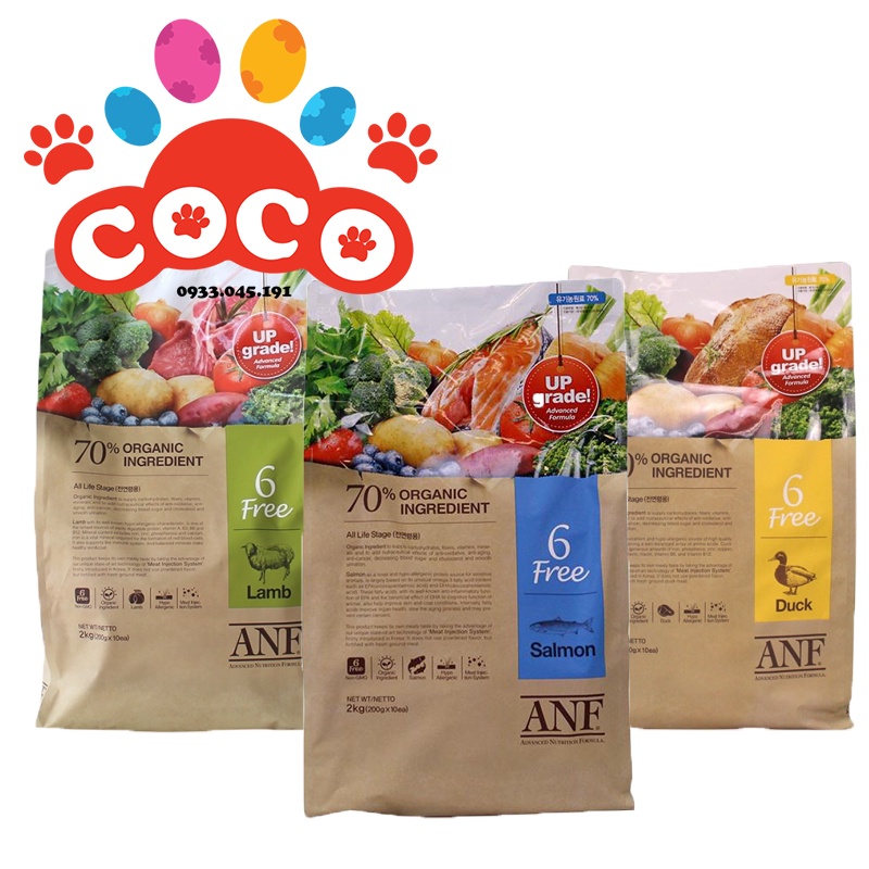 ANF Thức ăn hạt hữu cơ cho chó - 3 VỊ CỪU, VỊT và CÁ HỒI (200gr - 400gr) - NK Hàn Quốc