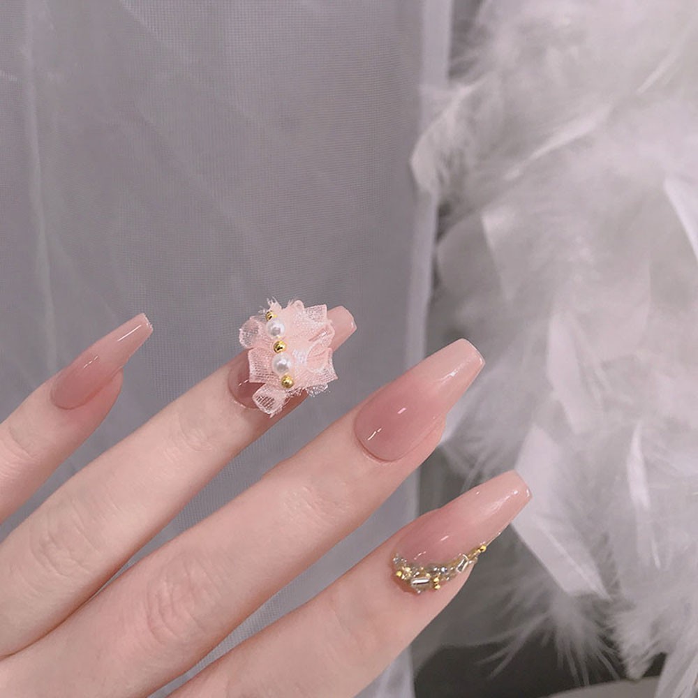 Hộp Phụ Kiện Hạt Ngọc Trai 3d Trang Trí Móng Tay