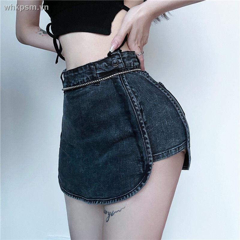 Chân Váy Jeans Lưng Cao Thời Trang Dành Cho Nữ