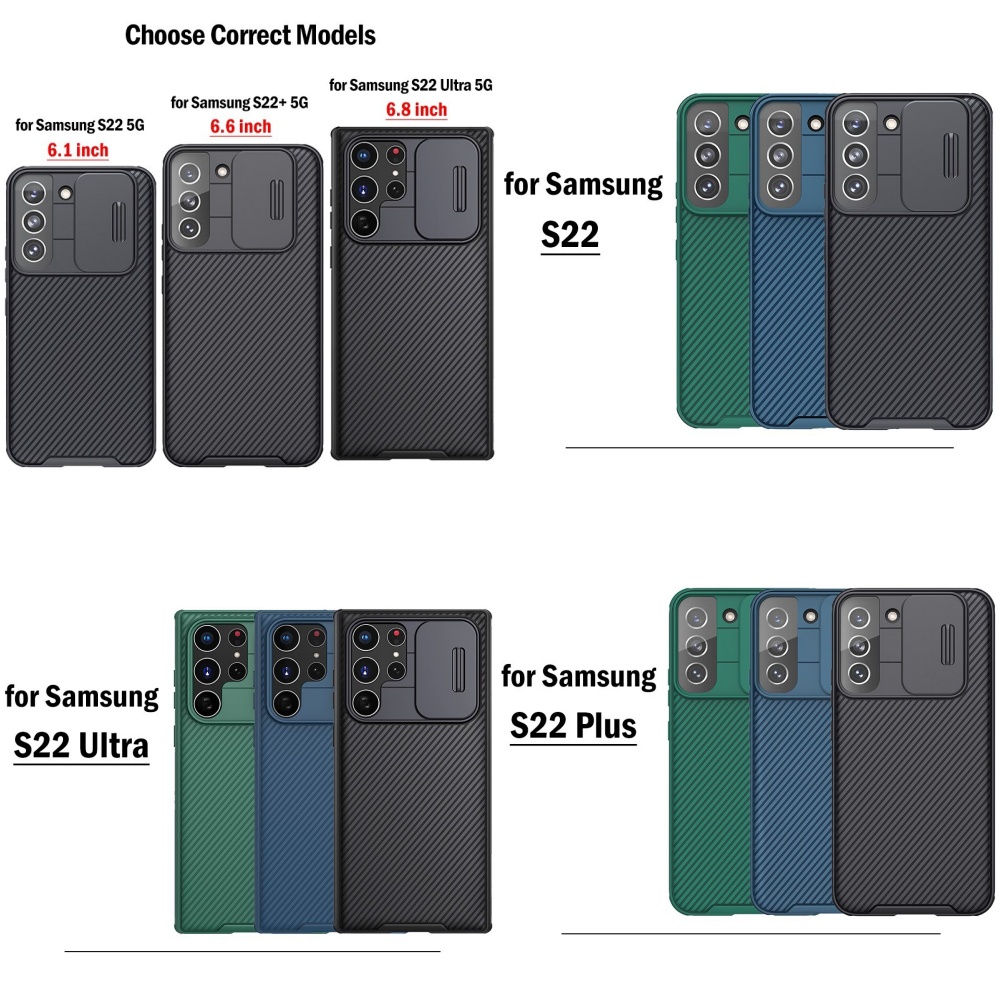 ỐP LƯNG SAMSUNG GALAXY S22 5G - S22 PLUS 5G - S22 ULTRA 5G NILLKIN CAMSHIELD PRO BẢO VỆ CAMERA CHÍNH HÃNG