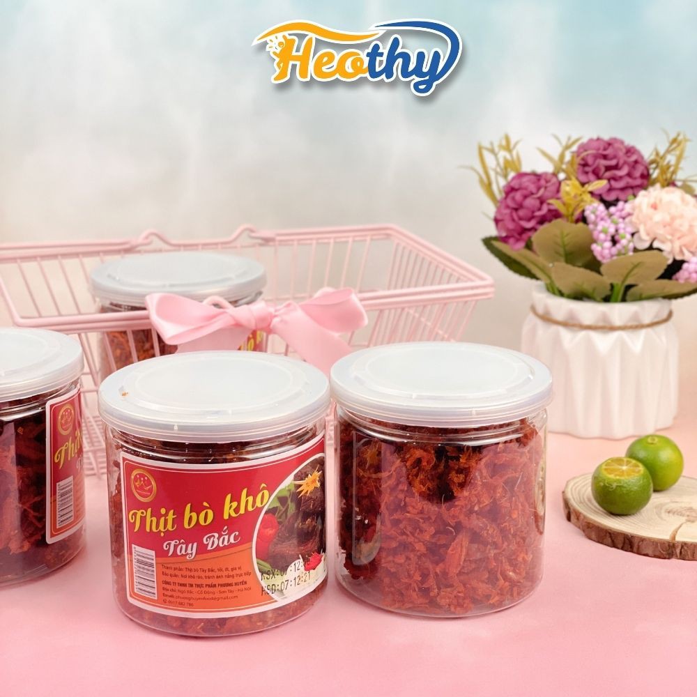 Khô bò, thịt bò khô sợi tây bắc 180g HeothyFood, đồ ăn vặt Việt Nam chất lượng cao