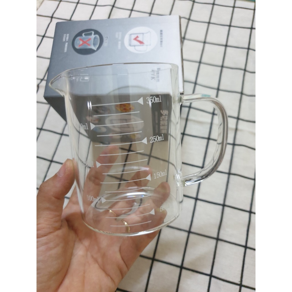 Cốc Chia Vạch Có Tay Cầm, Dùng Đo Lường Trong Nấu Nướng Dung Tích 350ml (ảnh thật)
