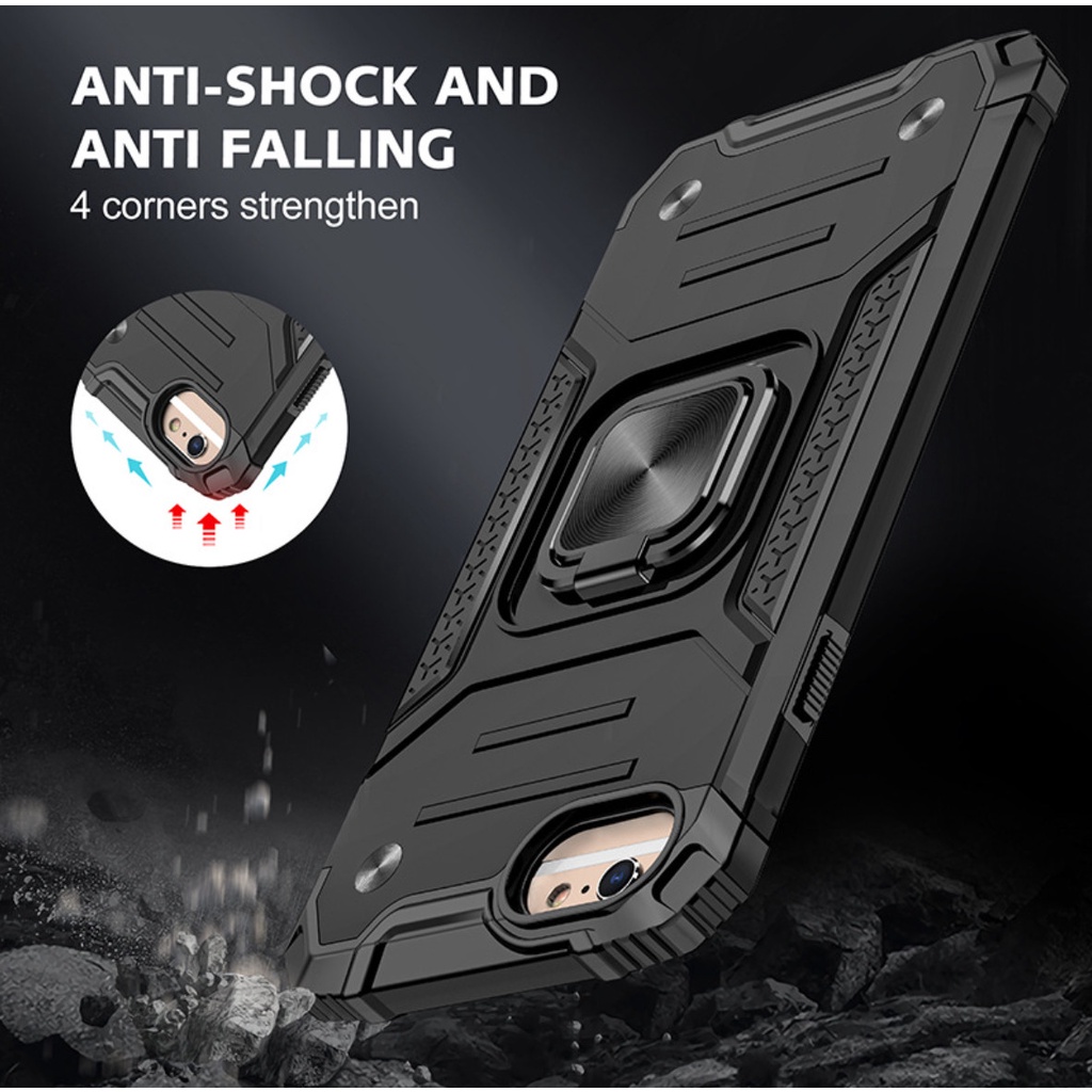 Ốp chống sốc quân đội iPhone SE 2020 6 6s 7 7s 8 8G kèm nhẫn Iring làm giá đỡ