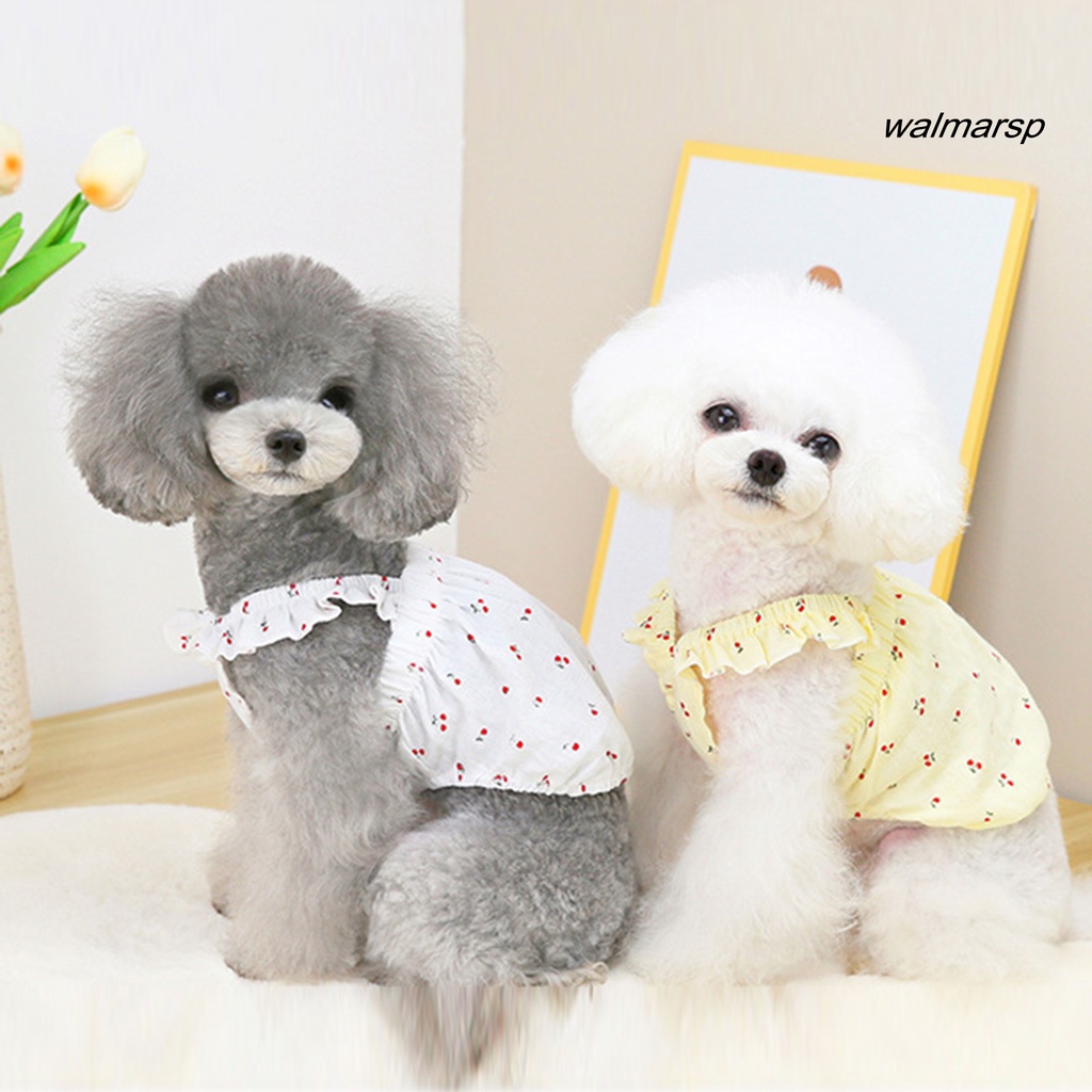 Áo Hai Dây Sát Nách In Họa Tiết Quả Anh Đào Cho Thú Cưng