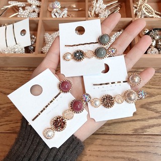 Set 2 kẹp tóc đính đá, đính ngọc nhiều màu