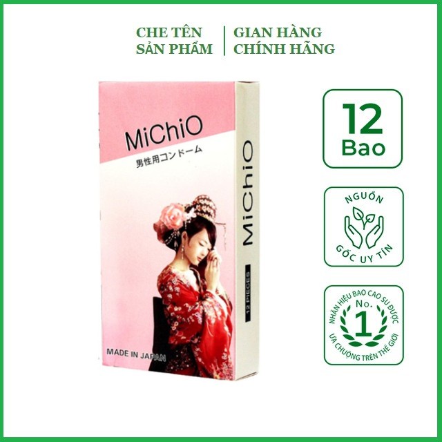 [ship nhanh CHÍNH HÃNG 100%] Bao Cao Su Nhật Bản Michio, BCS cao cấp, siêu mỏng (12 cái/hộp)