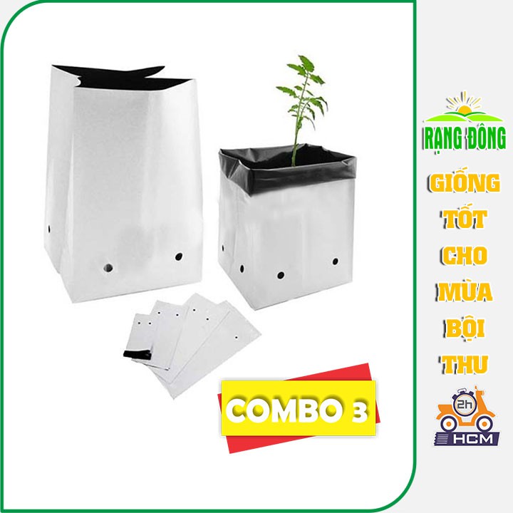 [Combo 3 Túi] Túi Nhựa Trồng Cây 2 Lớp Tiện Dụng Kích Thước 17x33cm