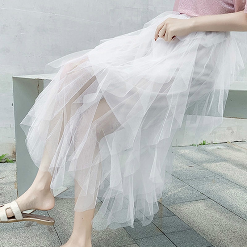 Chân Váy Lưới Lệch Tà Kiểu Dáng Nhẹ Nhàng Thanh Lịch Cho Nữ | BigBuy360 - bigbuy360.vn