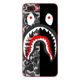 Ốp Lưng Oppo A3S - Bape  Xám Đen Chia Đôi