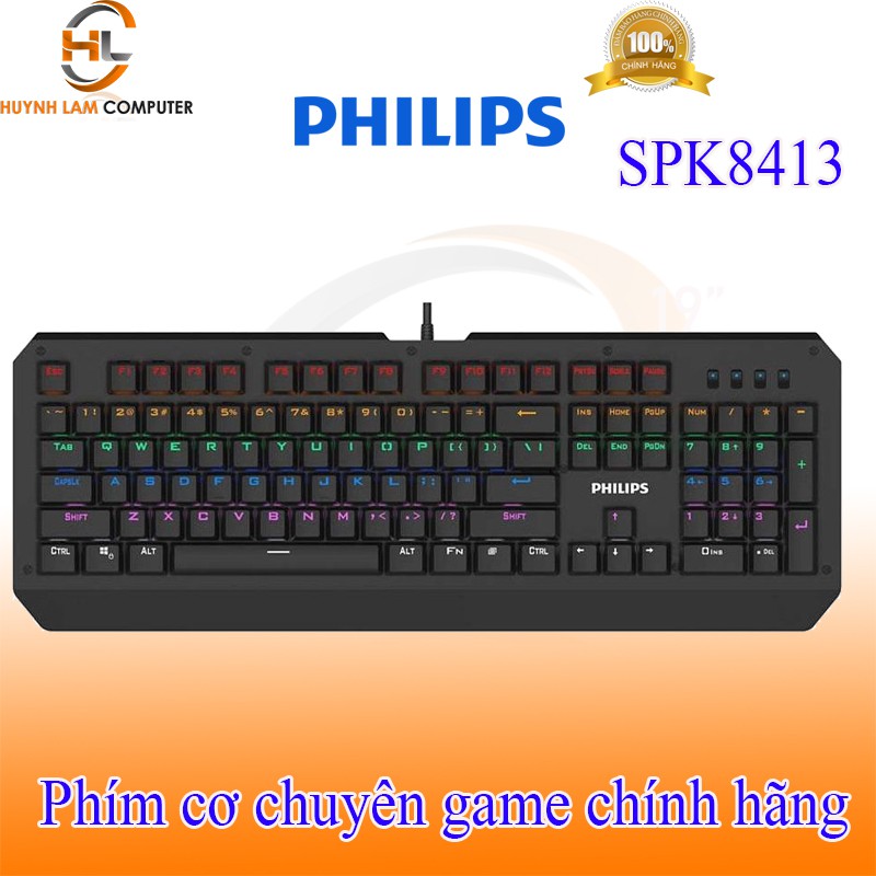 Phím cơ game Philips 8413 có dây bấm rất đã hãng phân phối