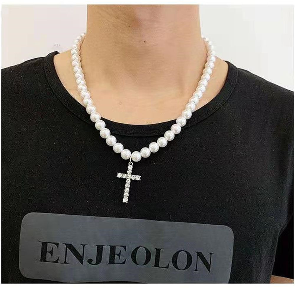 Vòng cổ Choker Đính Ngọc Trai Nhân Tạo Phong Cách Punk Thời Trang Cho Nam Và Nữ