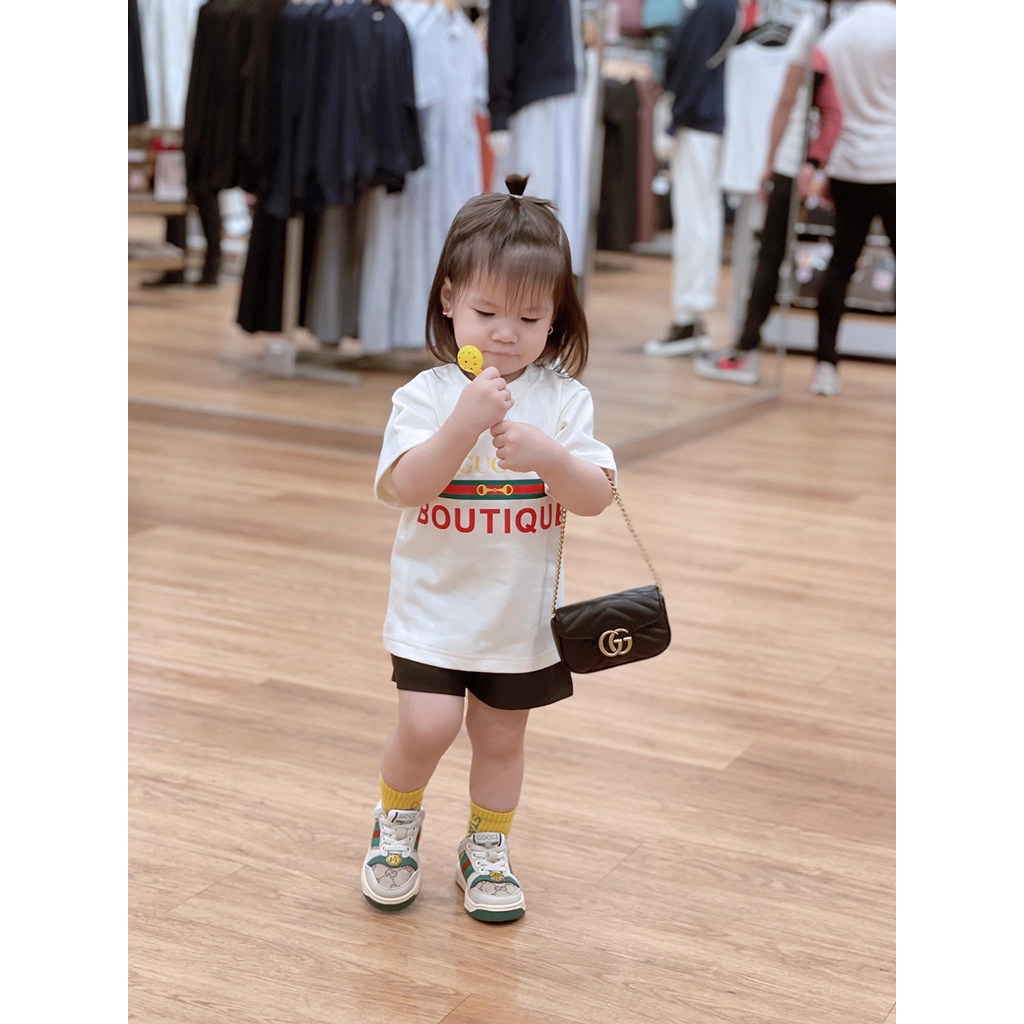 Áo thun tay lỡ gucci boutique cho bé , áo thun unisex trẻ em , Kid_genZ