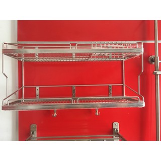 Kệ Đựng Chén Bát Đĩa Treo Tường Bằng inox 304 Cao Cấp KC30 Kệ chén 2 tầng