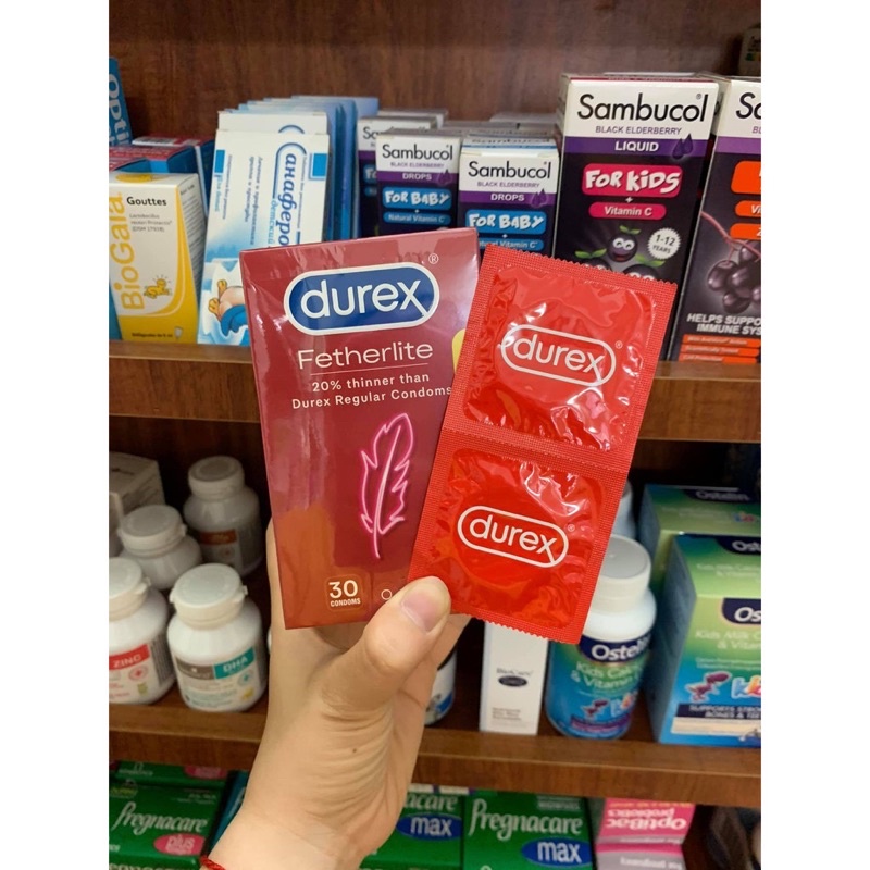 [Che tên] Bao cao su siêu mỏng Durex của Úc hộp 30 cái