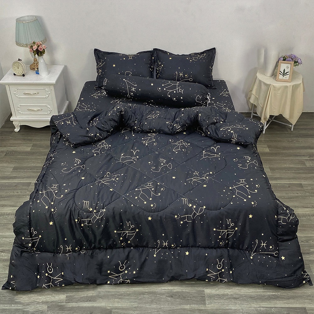 Set Bộ 5 Món Chăn Phao Ga Gối Poly COTTON Chăn Bông Hơn 50 mẫu