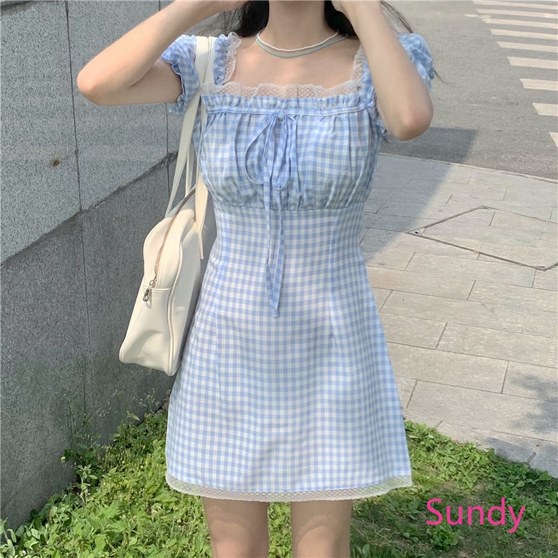 Đầm Trễ Vai Thời Trang Mùa Hè Phong Cách Pháp Thanh Lịch Cho Nữ