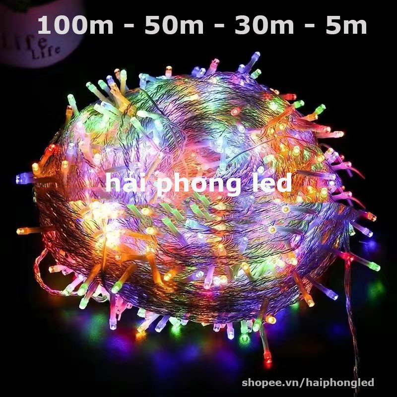 Đèn Nháy Đèn Led 100m 50m 30m Dây Trắng Trang Trí Ngoài Trời Trang Trí Noel Cây Thông Trang Trí Sự Kiện Ngoài Trời