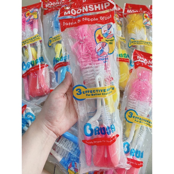 Cọ vệ sinh bình sữa 4 món Moonship