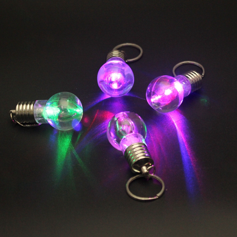 LED Flashlight Light colorful Mini Bulb Lamp Key Chain Ring Keychain Clear Lamp Torch Keyring