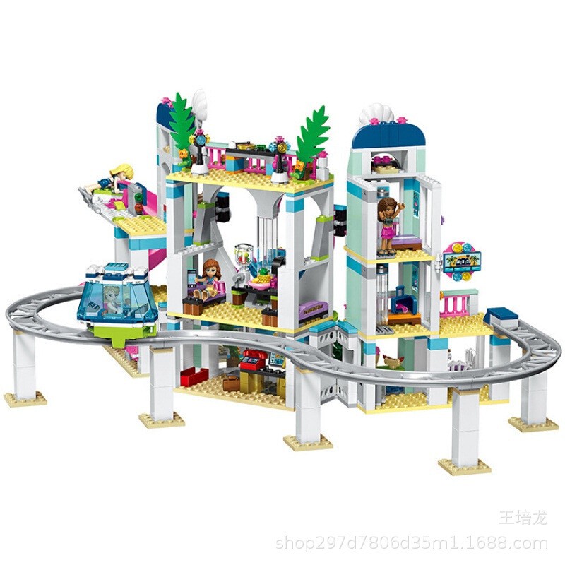 Đồ chơi lắp ráp kiểu lego Mô hình công viên nước Heartlake City Resort Công viên nước model 90003 với 800+ chi tiết