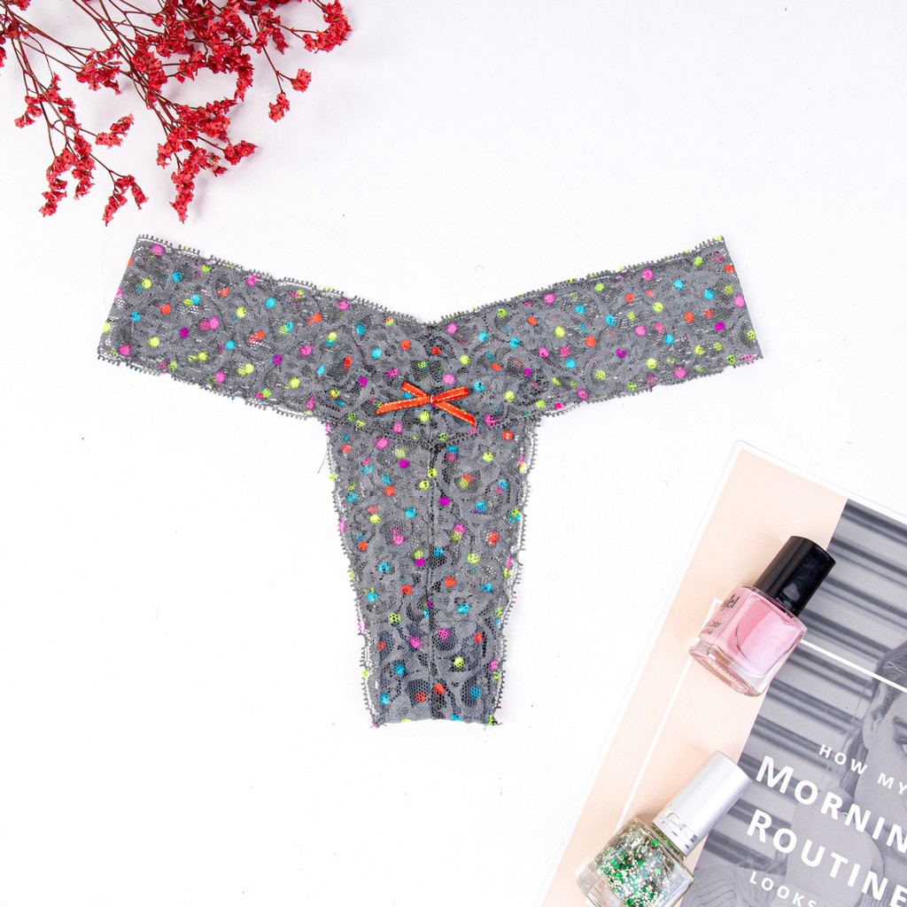 Quần lót ren lọt khe Graffiti Thong style thương hiệu Miss K nhiều màu U026