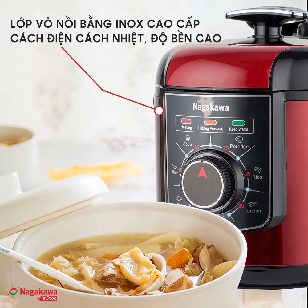 Nồi áp suất điện 6L Nagakawa NAG0205