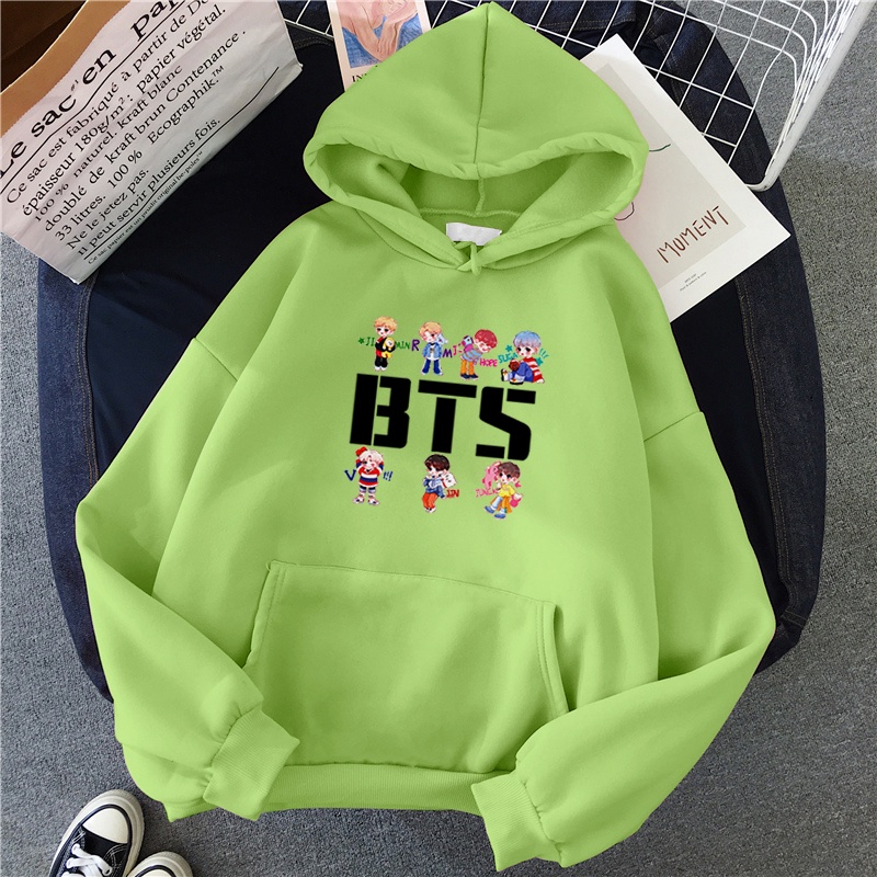 Áo Hoodie Dáng Rộng In Hình Anime Bằng Vải Nhung Thời Trang Cho Nữ