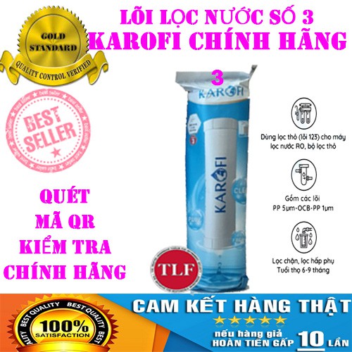 COMBO 5 LÕI LỌC NƯỚC KAROFI CHÍNH HÃNG [FREESHIP], GỒM 3 LÕI 1; 1 LÕI 2; 1 LÕI 3 THAY CHO 9TH