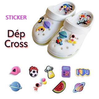 6 cái Sticker 3D dép Cross ( 6 cái Giao Ngẫu Nhiên)