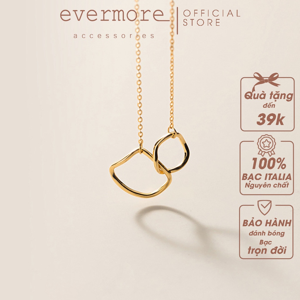 Dây chuyền bạc EVERMORE, vòng cổ vòng tròn endless love bạc ý 925, phong cách minimalist, thanh lịch - D021