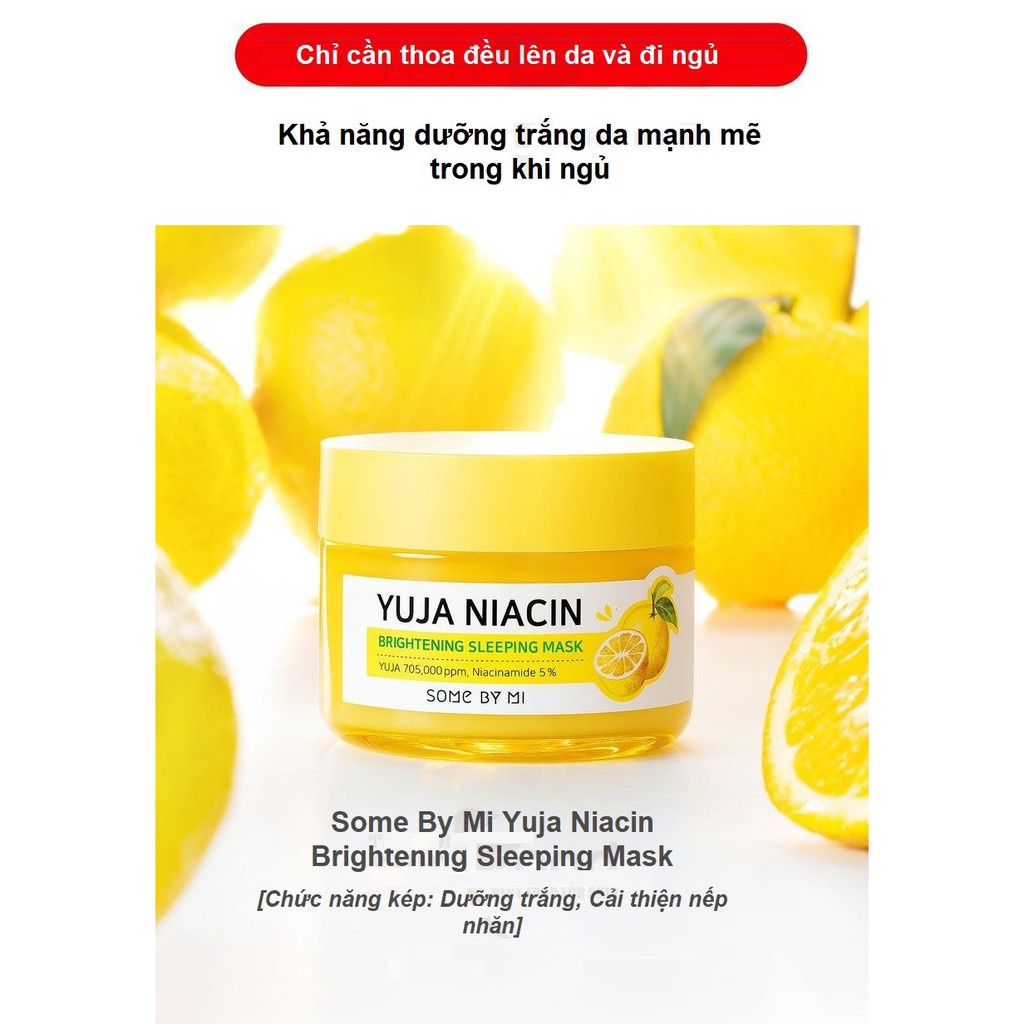 Mặt Nạ Ngủ Dưỡng Trắng Sáng Da Some By Mi Yuja Niacin 30 Days Miracle Brightening Sleeping Mask 60g