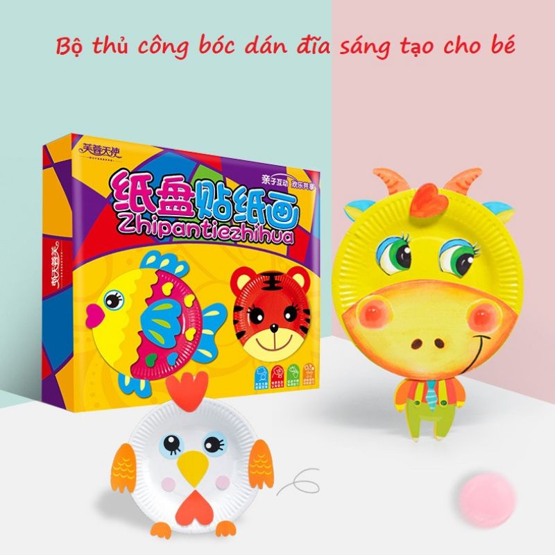 đồ chơi giấy thủ công dán hình con vật cho bé sáng tạo